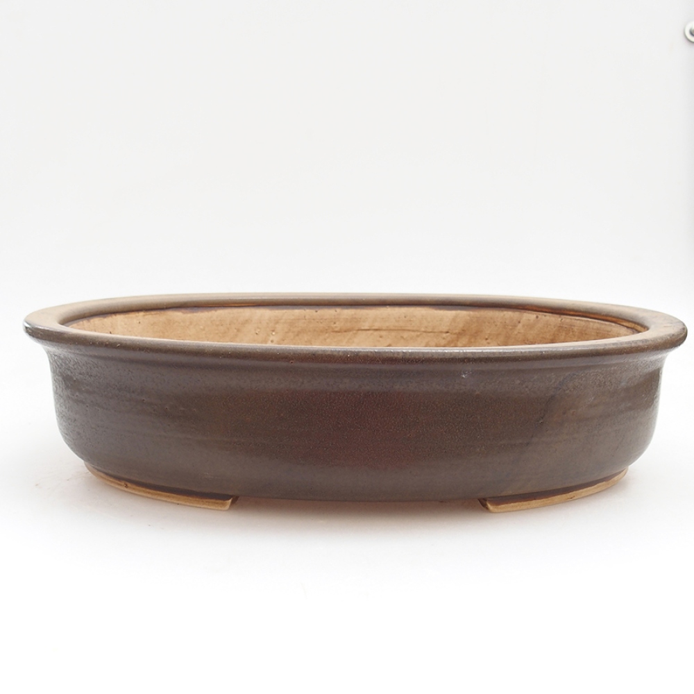 Keramická bonsai miska 32,5 x 28,5 x 7,5 cm, farba hnedá