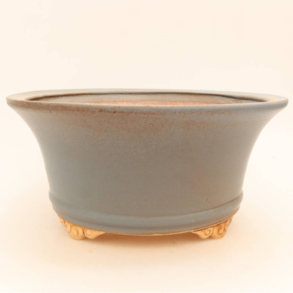 Keramická miska na bonsai 24,5 x 24,5 x 11 cm, farba modrá