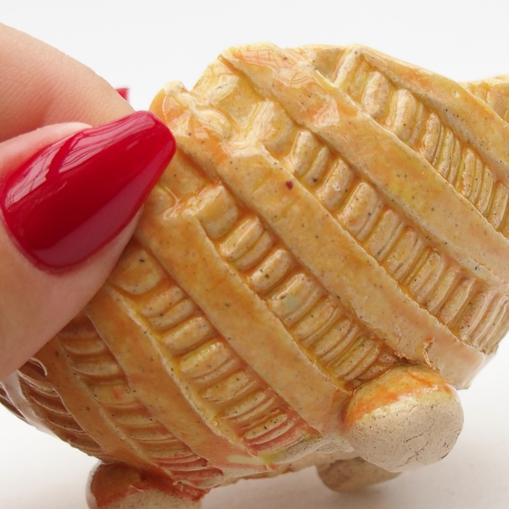 Keramická mušľa 9 x 8 x 6 cm , žltá