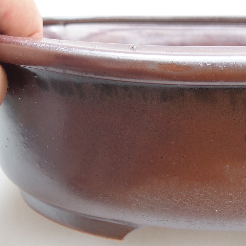 Keramická miska na bonsaje 25 x 20,5 x 8 cm, bordová