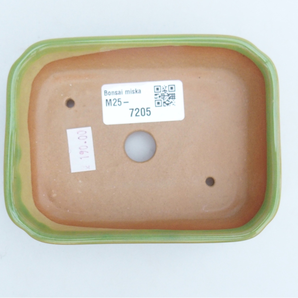 Keramická miska na bonsaje 12 x 9 x 3 cm, zelená