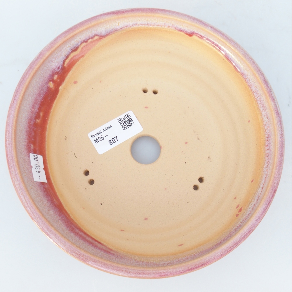 Keramická miska na bonsaje 19 x 19 x 6 cm, ružová