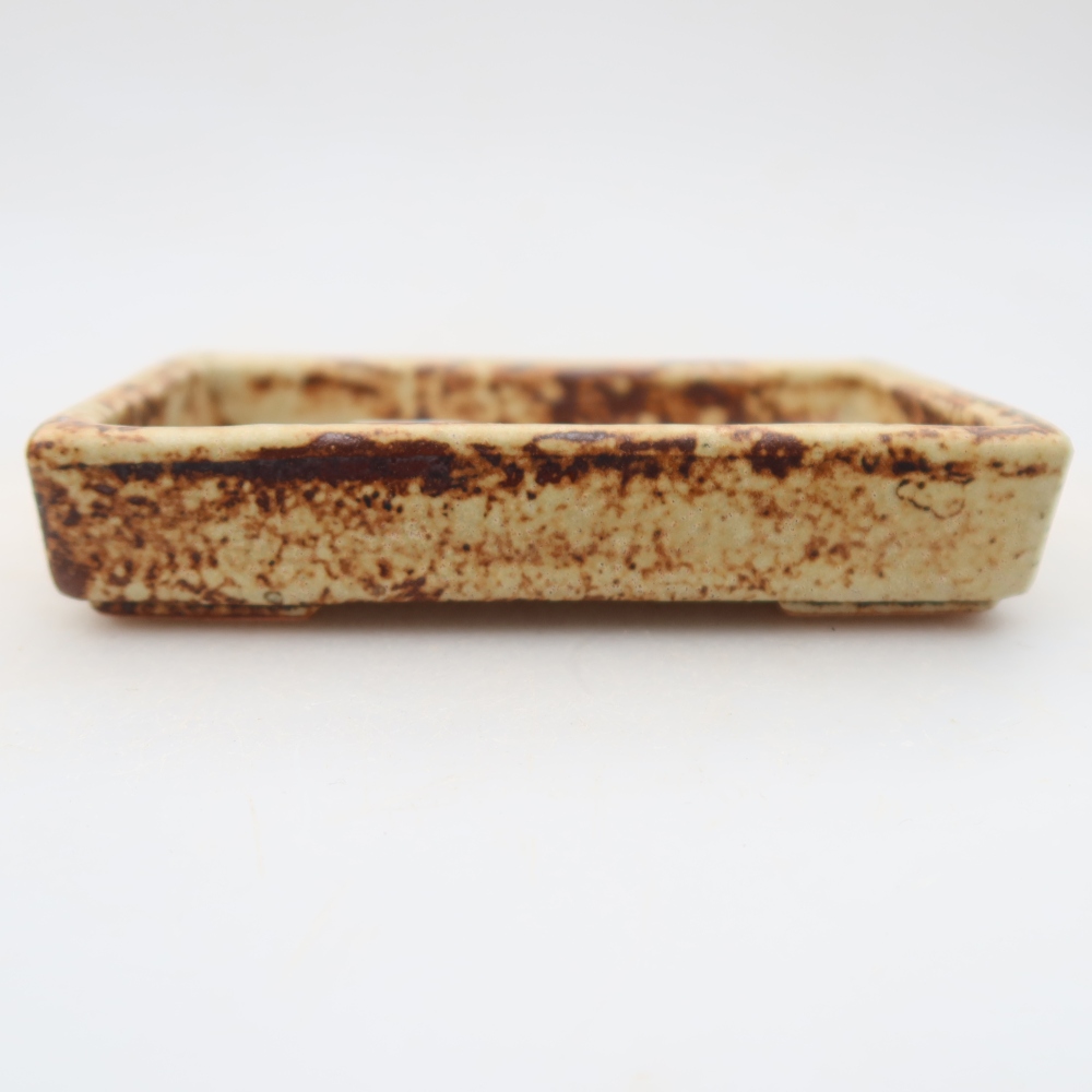 Keramická miska na bonsaje 10 x 7 x 2 cm, farba béžová