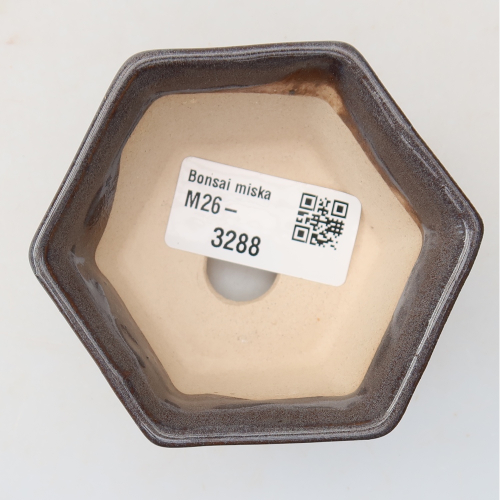 Keramická miska na bonsaje 8 x 7 x 4 cm, farba sivá