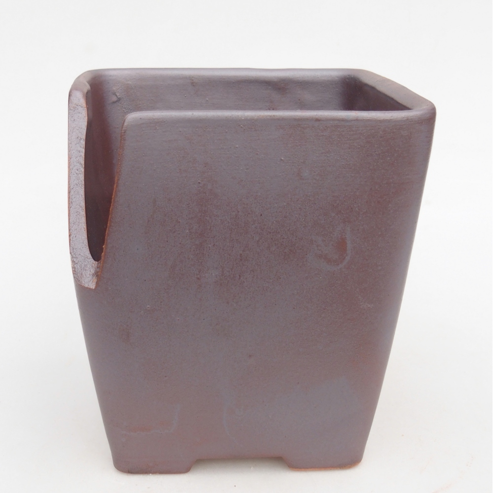 Keramická bonsajová miska 13,5 x 13,5 x 15 cm, farba kovu