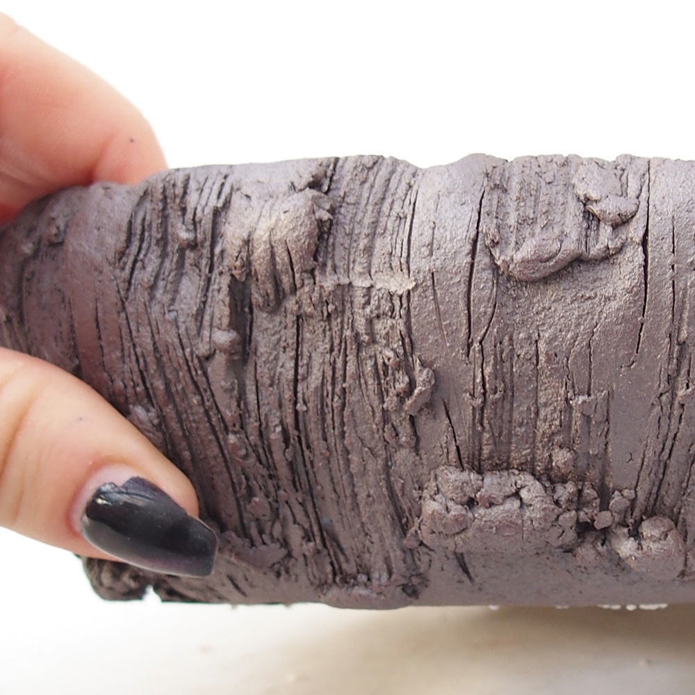 Keramická bonsajová miska 17 x 17 x 5,5 cm, farba kovu