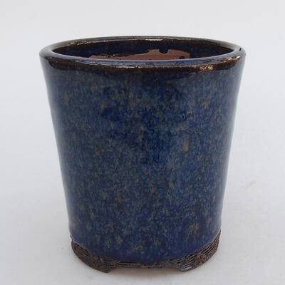 Keramická bonsai miska 9 x 9 x 9,5 cm, farba modrá - 1