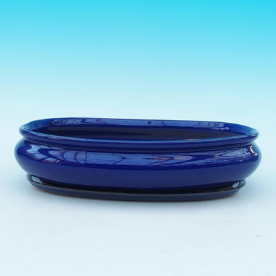 Bonsai miska podmiska H15 - miska 26,5 x 17 x 6 cm, podmiska 24,5 x 15 x 1,5 cm, modrá  - 1