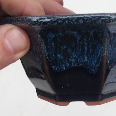 Bonsai miska 11 x 11 x 6 cm, farba modrá - 2