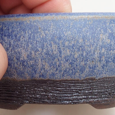 Keramická bonsai miska 10 x 10 x 4 cm, farba modrá - 2