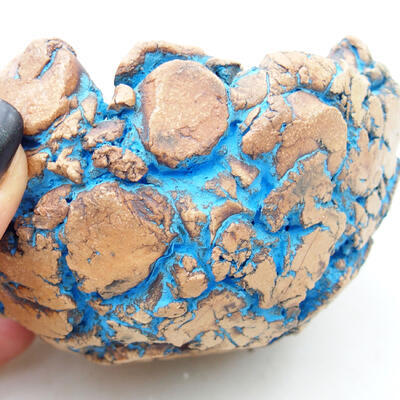 Keramická Škrupina 10 x 9 x 5,5 cm , farba prírodná modrá - 2