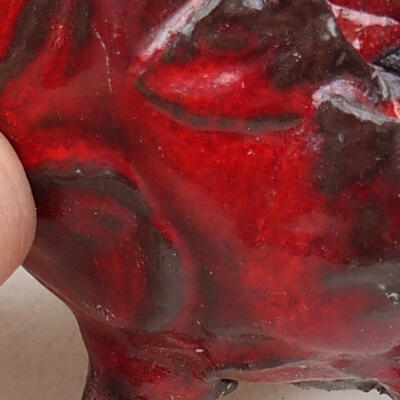 Keramická Škrupina 7 x 6,5 x 6 cm, farba červená - 2