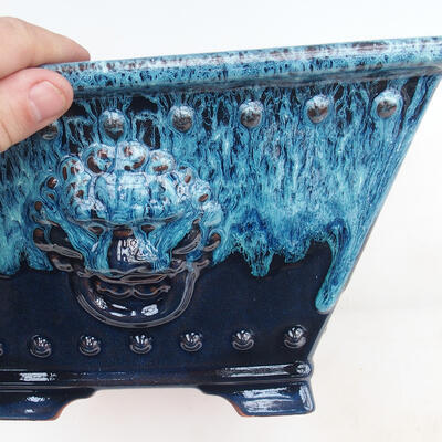 Bonsai miska 27 x 27 x 16 cm, farba modrá - 2