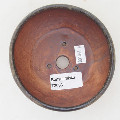 Keramická bonsai miska 11,5 x 11,5 x 4,5 cm, farba hnědomodrá - 3