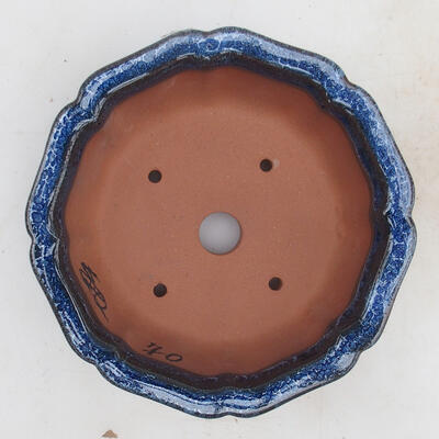 Bonsai miska 14 x 14 x 5,5 cm, farba modrá - 3