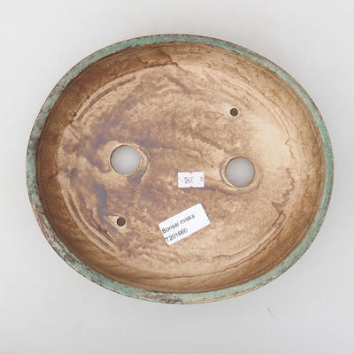 Keramická bonsai miska 22,5 x 19,5 x 5 cm, farba zelená - 3