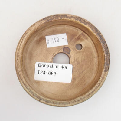 Keramická bonsai miska 8,5 x 8,5 x 3,5 cm, farba hnedozelená - 3