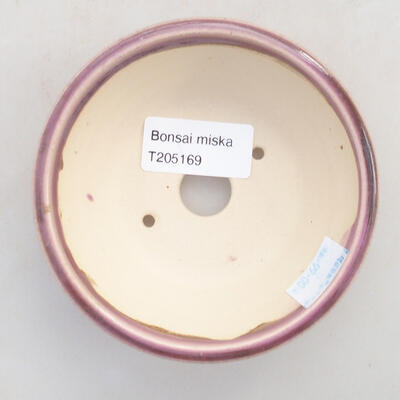Keramická bonsai miska 10 x 10 x 3,5 cm, farba fialová - 3