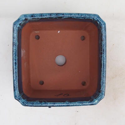 Bonsai miska 12 x 12 x 8 cm, farba modrá - 3