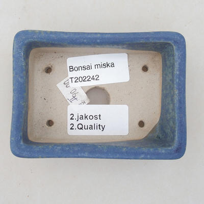 Keramická bonsai miska 9,5 x 7 x 3,5 cm, farba modrá - 2.akosť - 3
