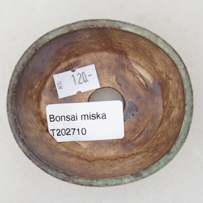 Keramická bonsai miska 7,5 x 6,5 x 3,5 cm, farba zelená - 3