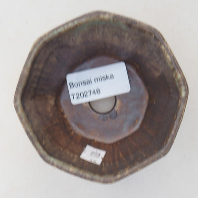 Keramická bonsai miska 8,5 x 8,5 x 5,5 cm, farba hnedá - 3