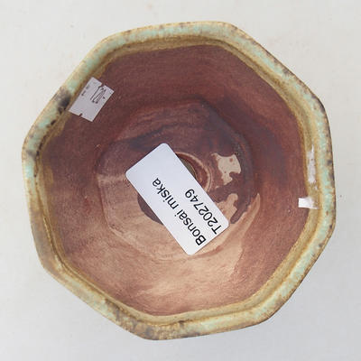 Keramická bonsai miska 8,5 x 8,5 x 5,5 cm, farba zelená - 3