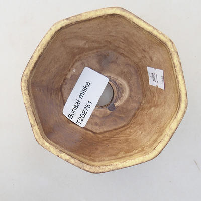 Keramická bonsai miska 8,5 x 8,5 x 5,5 cm, farba žltá - 3