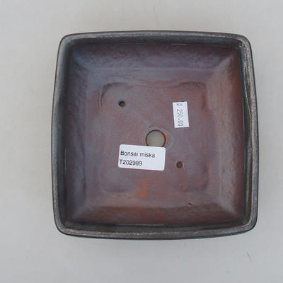 Keramická bonsai miska 15 x 15 x 5,5 cm, farba kovová - 3