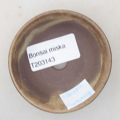 Keramická bonsai miska 7 x 7 x 2 cm, farba hnedá - 3