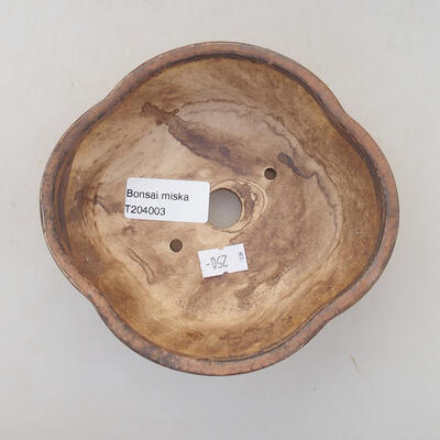 Keramická bonsai miska 14 x 13 x 5 cm, farba hnedá - 3