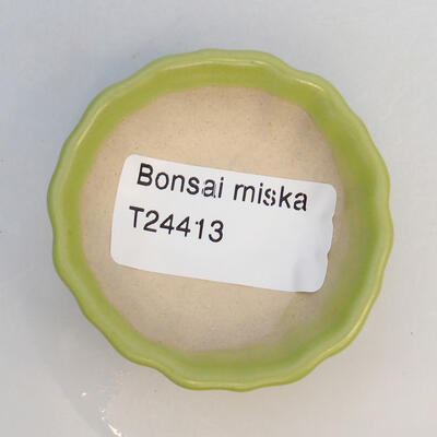Keramická bonsai miska 5 x 5 x 2 cm, farba zelená - 3