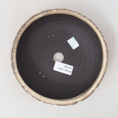 Keramická bonsai miska 17,5 x 17,5 x 5,5 cm, farba praskanie režná - 3