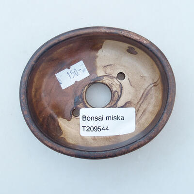 Keramická bonsai miska 9 x 7,5 x 3,5 cm, farba hnedá - 3