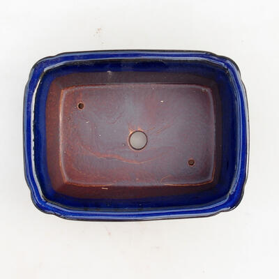 Bonsai miska H 50 - 16,5 x 12 x 6 cm, modrá škrabaná - 3